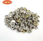 160 pcs snap Buttons,snap Fasteners kit 15mm Stainless Steel Snaps Marine Grade Boat Canvas Snaps,3/8" Socket Metal Snaps for Clothing Leather Boat Cover Fabric (Regular) - Image 2